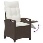 Verstellbarer Gartenstuhl Braun und Creme 56 x 60 x 112 cm