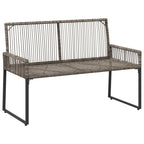Gartenmöbel Set 9 pcs Grau und Marineblau Poly-Rattan