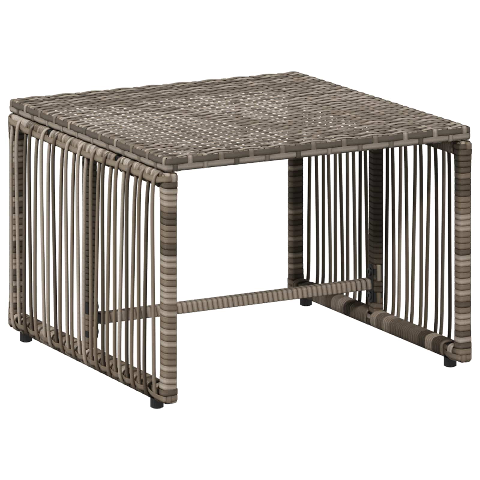 Gartenmöbel Set 11 pcs Grau und Marineblau Poly-Rattan