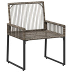 Gartenmöbel Set 11 pcs Grau und Marineblau Poly-Rattan