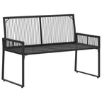 Bank Outdoor mit Kissen 4 pcs Schwarz und Cremeweiß Poly-Rattan