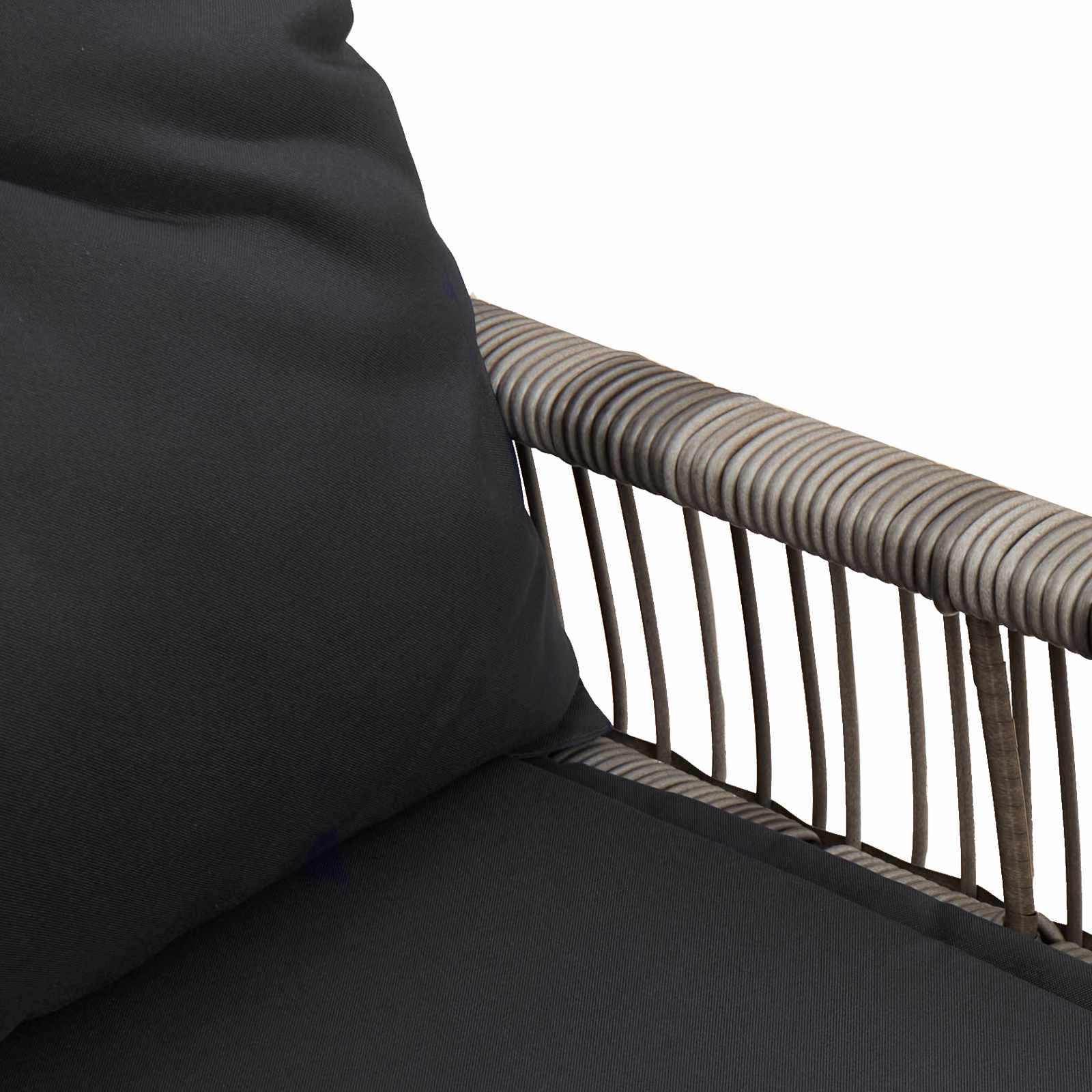 Bank Outdoor mit Kissen 4 pcs Grau und Dunkelgrau Poly-Rattan