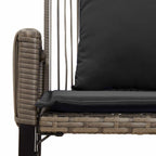 Bank Outdoor mit Kissen 4 pcs Grau und Dunkelgrau Poly-Rattan