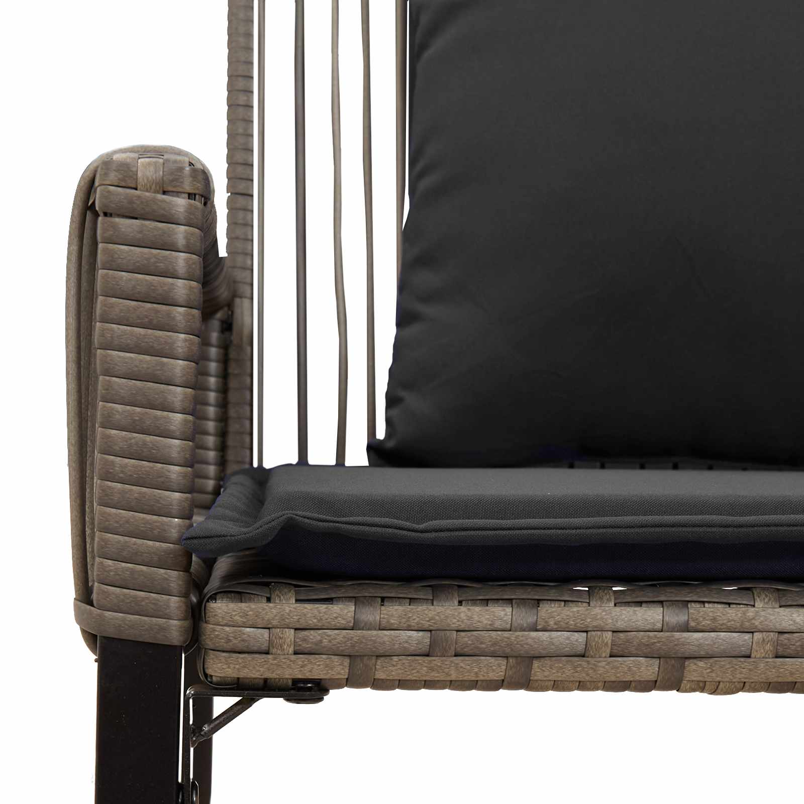Bank Outdoor mit Kissen 4 pcs Grau und Dunkelgrau Poly-Rattan