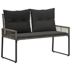 Bank Outdoor mit Kissen 4 pcs Grau und Dunkelgrau Poly-Rattan