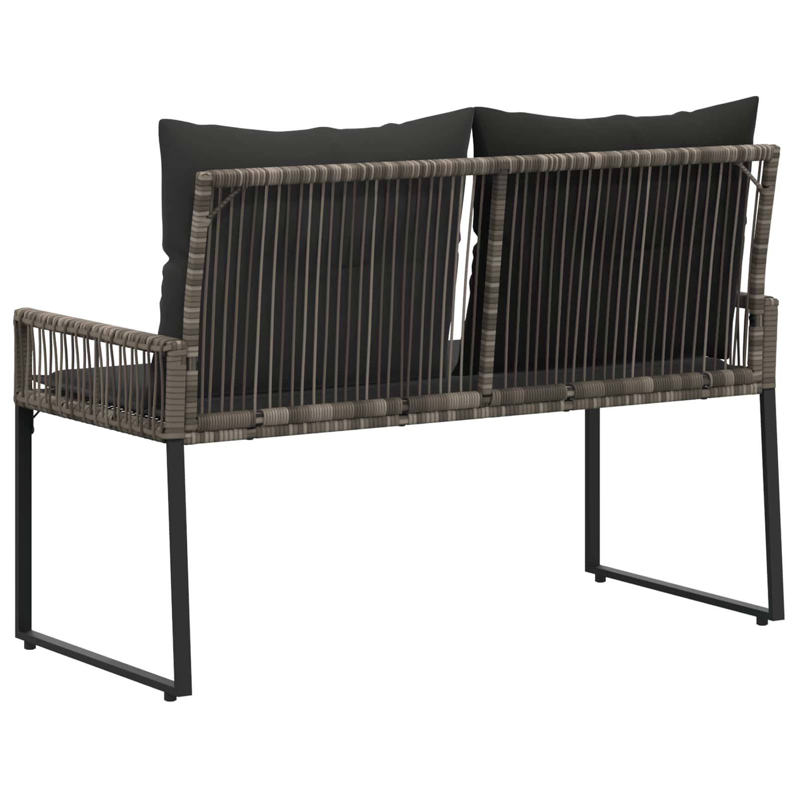 Bank Outdoor mit Kissen 4 pcs Grau und Dunkelgrau Poly-Rattan