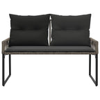 Bank Outdoor mit Kissen 4 pcs Grau und Dunkelgrau Poly-Rattan