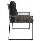 Bank Outdoor mit Kissen 4 pcs Grau und Dunkelgrau Poly-Rattan