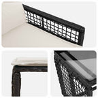 Gartenmöbel-Set mit Kissen 5 pcs Schwarz und Weiß