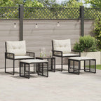 Gartenmöbel-Set mit Kissen 5 pcs Schwarz und Weiß