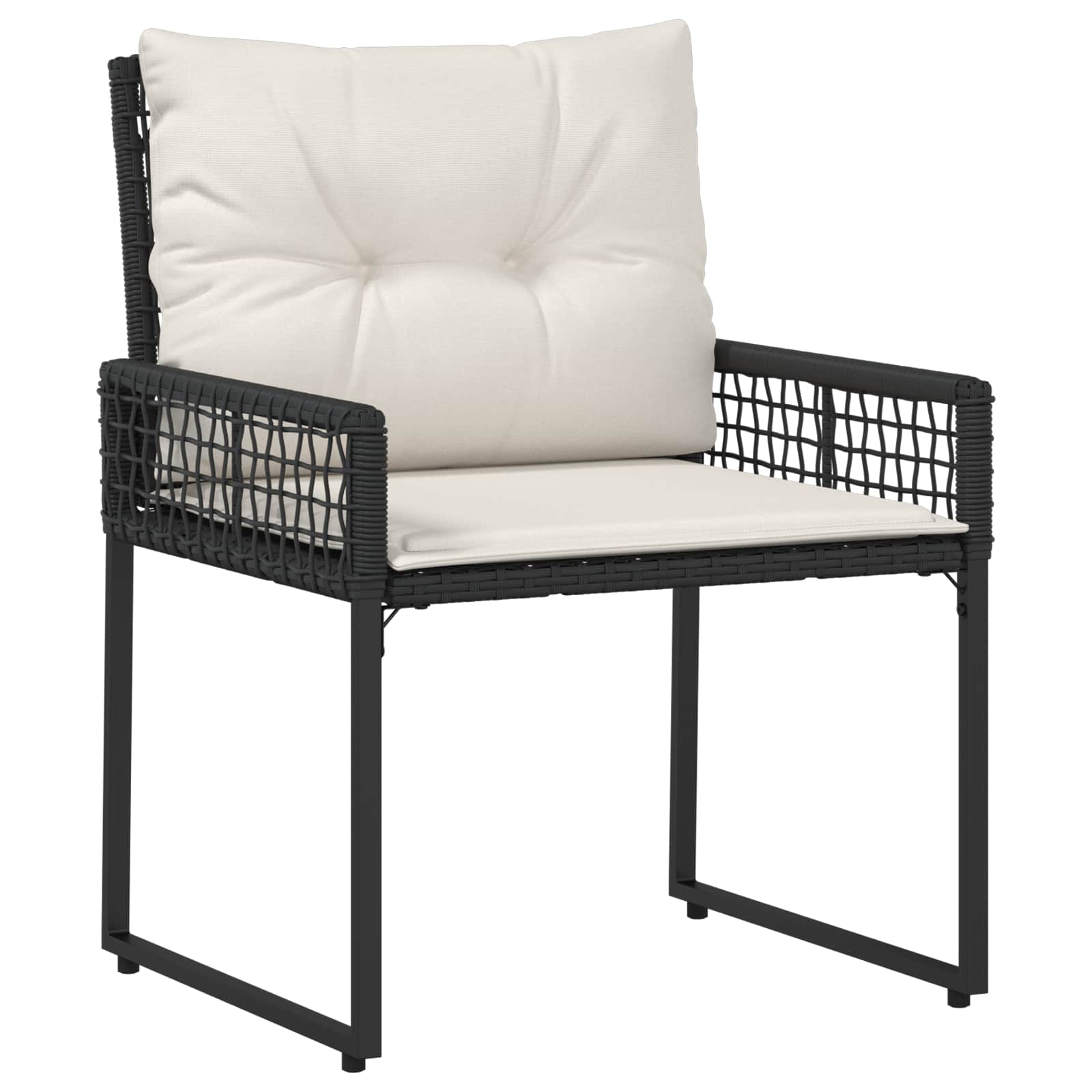 Gartenmöbel-Set mit Kissen 5 pcs Schwarz und Weiß
