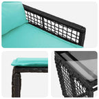 Gartenmöbel-Set mit Kissen 5 pcs Schwarz und Türkis