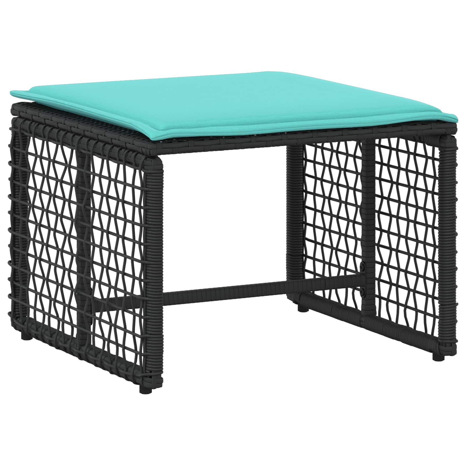 Gartenmöbel-Set mit Kissen 5 pcs Schwarz und Türkis