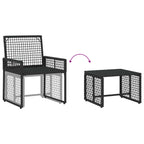 Gartenmöbel-Set mit Kissen 5 pcs Schwarz und Türkis