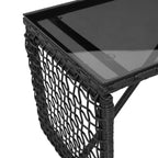 Tisch für Outdoor Schwarz 80 x 40 x 40 cm PE Rattan und Glas
