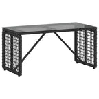 Tisch für Outdoor Schwarz 80 x 40 x 40 cm PE Rattan und Glas