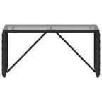 Tisch für Outdoor Schwarz 80 x 40 x 40 cm PE Rattan und Glas