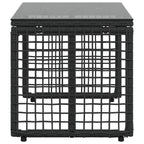 Tisch für Outdoor Schwarz 80 x 40 x 40 cm PE Rattan und Glas