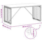 Tisch für Outdoor Schwarz 80 x 40 x 40 cm PE Rattan und Glas