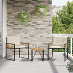 Gartenmöbel Set mit Kissen 3 pcs Creme