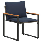 Möbelsets mit Kissen 3 pcs Grau und Marineblau Rattan