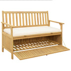 Sitzbank mit Stauraum mit Kissen mit Speicher 120 x 63 x 84 cm