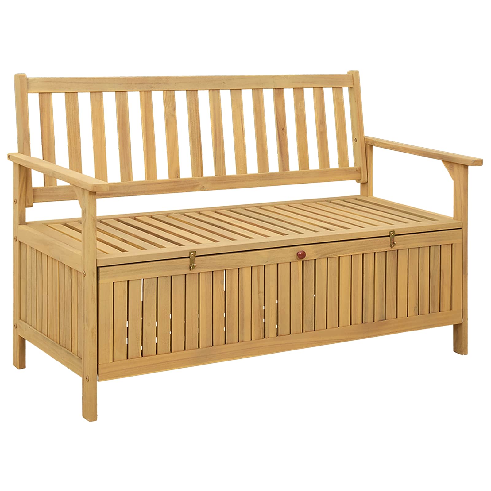 Sitzbank mit Stauraum mit Tür 120 x 63 x 84 cm Massiv-Akazie
