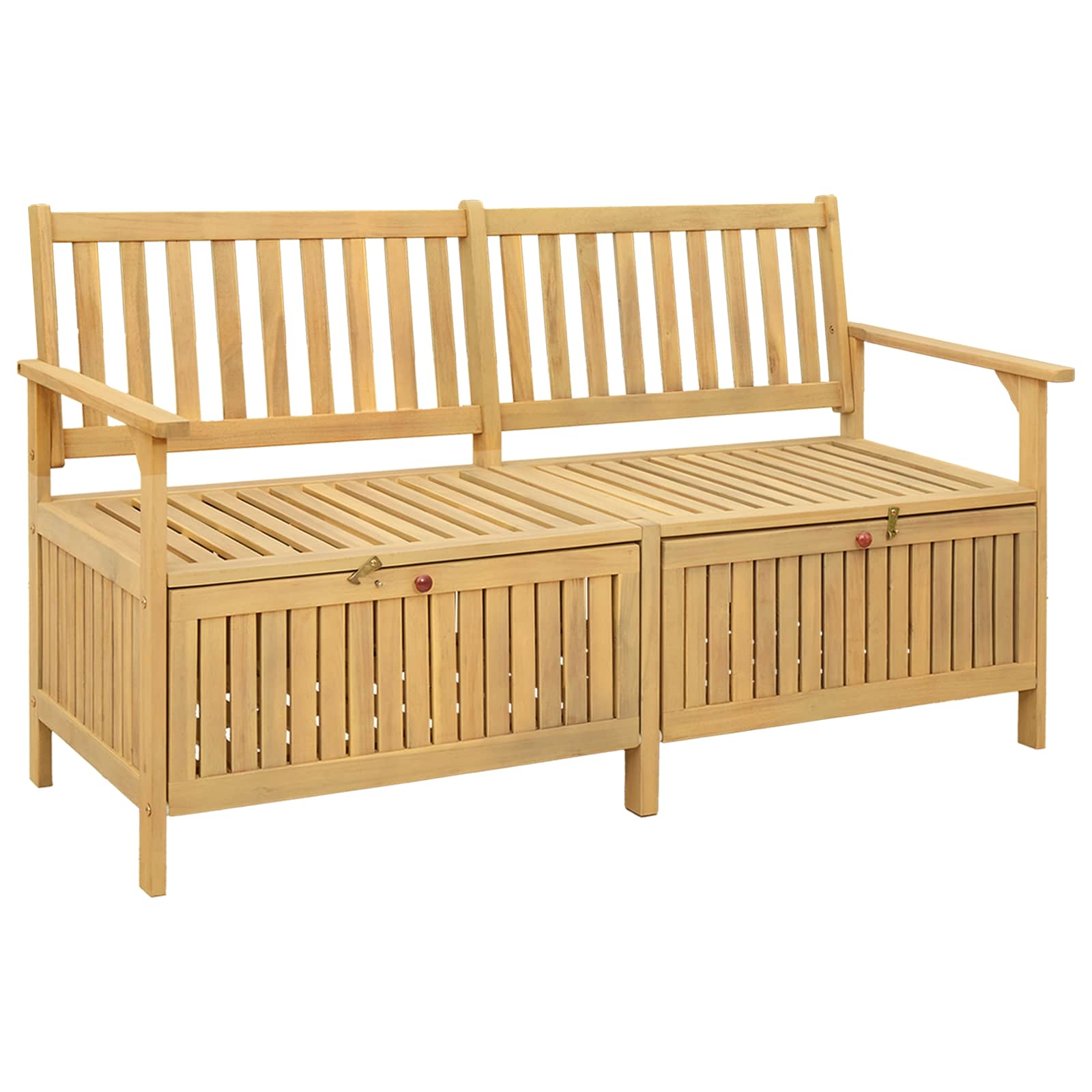 Sitzbank mit Stauraum mit Tür 148 x 63 x 84 cm Massiv-Akazie
