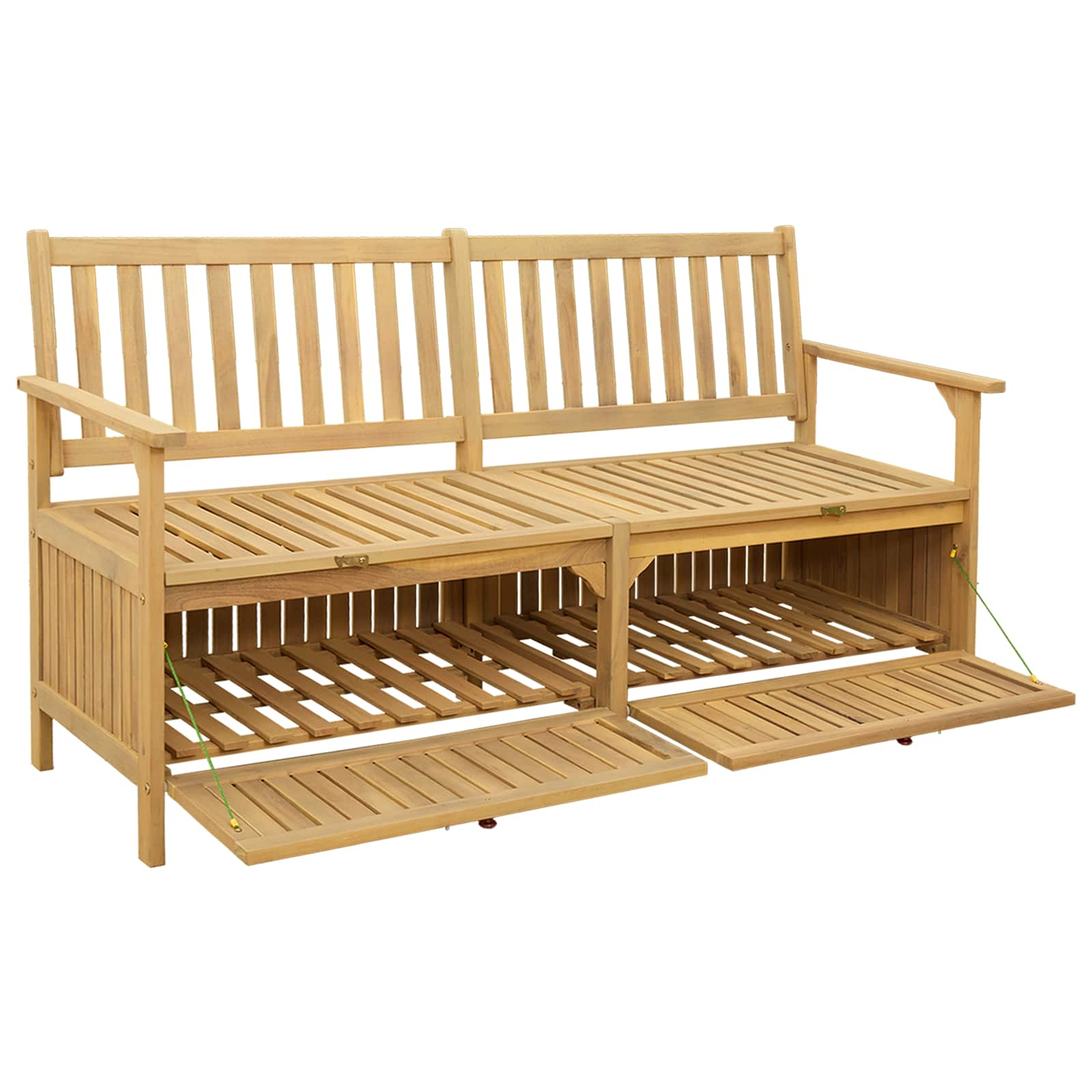 Sitzbank mit Stauraum mit Tür 148 x 63 x 84 cm Massiv-Akazie