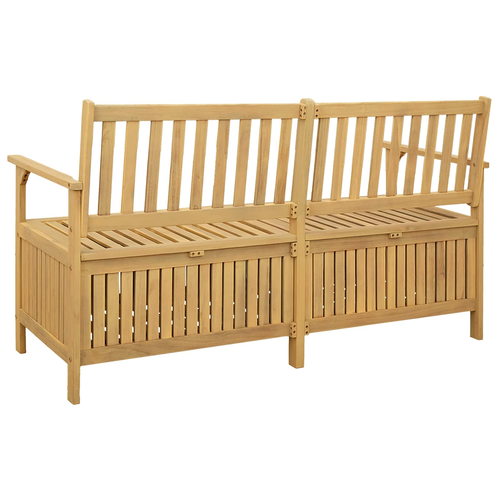 Sitzbank mit Stauraum mit Tür 148 x 63 x 84 cm Massiv-Akazie