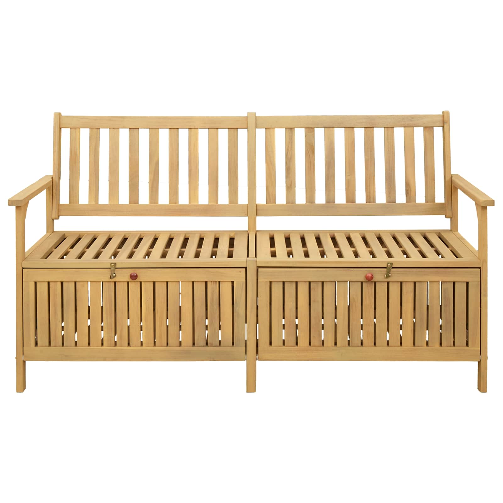 Sitzbank mit Stauraum mit Tür 148 x 63 x 84 cm Massiv-Akazie