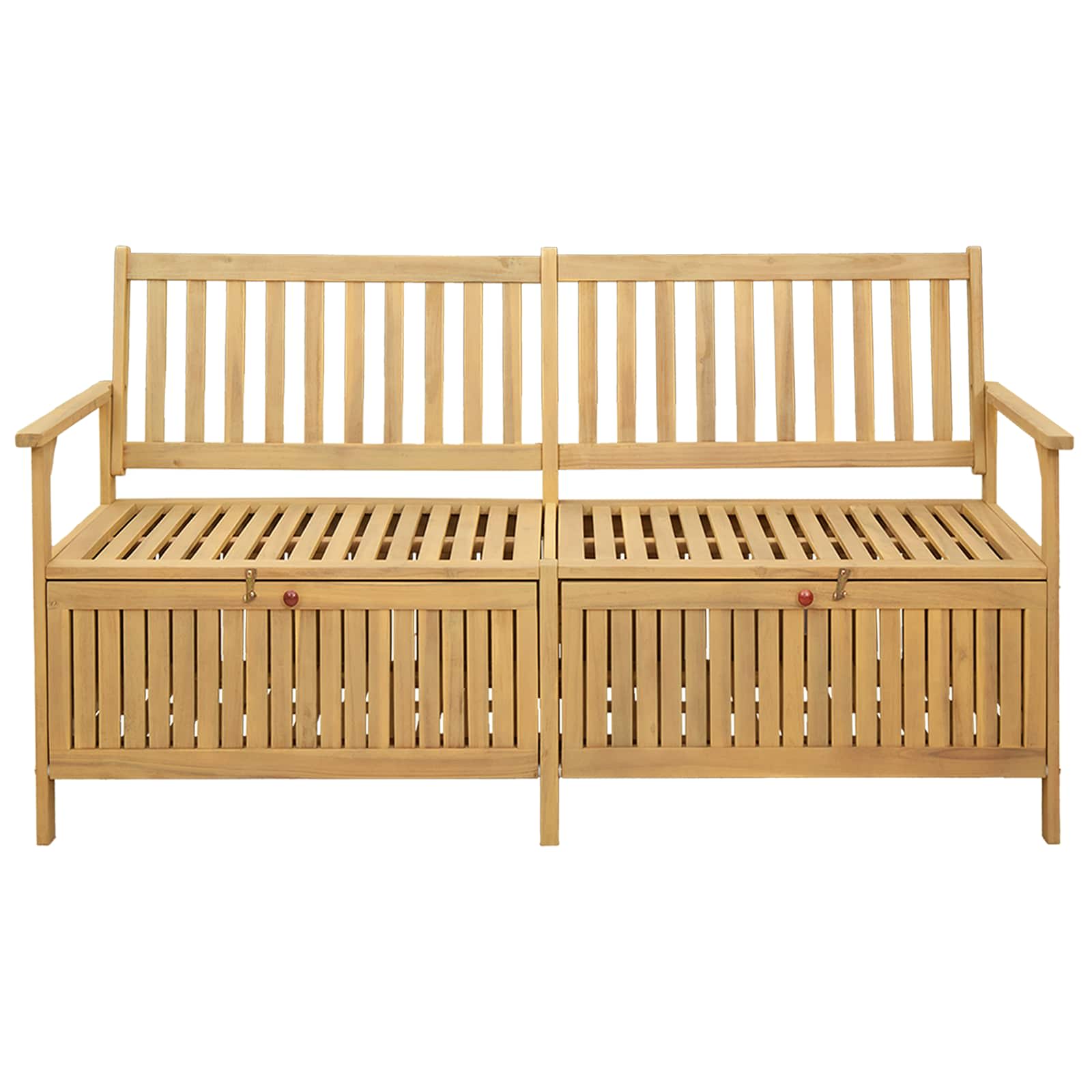 Sitzbank mit Stauraum mit Tür 170 x 63 x 84 cm Massiv-Akazie