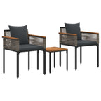 Gartenmöbel Set mit Kissen Grau und Dunkelgrau Poly-Rattan