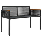 Bank Outdoor Schwarz und Türkis 117 x 54 x 74,5 cm Poly-Rattan