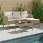 Gartensofa-set mit Kissen 2 pcs Poly-Rattan