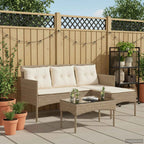 Gartensofa-set mit Kissen 2 pcs Poly-Rattan