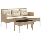 Gartensofa-set mit Kissen 2 pcs Poly-Rattan