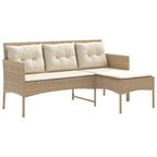 Gartensofa-set mit Kissen 2 pcs Poly-Rattan