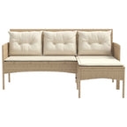 Gartensofa-set mit Kissen 2 pcs Poly-Rattan