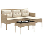 Gartensofa-set mit Kissen 2 pcs Poly-Rattan