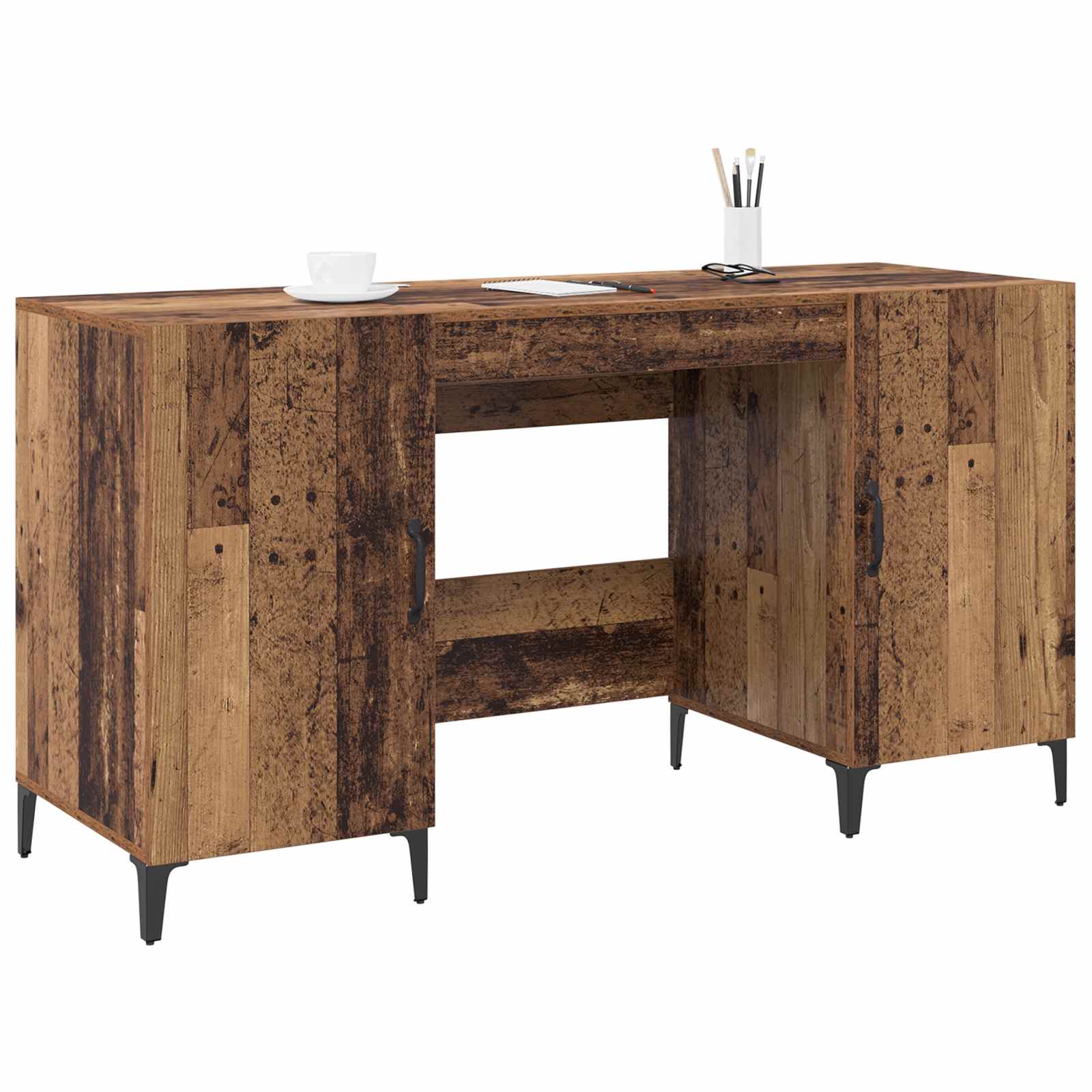 Schreibtisch mit Tür Altholz 140 x 50 x 75 cm Holzwerkstoff