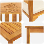 Gartenrosen-Lounge-Set mit Kissen 4 pcs Massivholz Akazie