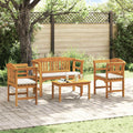 Gartenrosen-Lounge-Set mit Kissen 4 pcs Massivholz Akazie