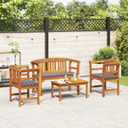 Gartenrosen-Lounge-Set mit Kissen 4 pcs Massivholz Akazie