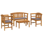 Gartenrosen-Lounge-Set mit Kissen 4 pcs Massivholz Akazie