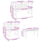 Gartenrosen-Lounge-Set mit Kissen 4 pcs Massivholz Akazie