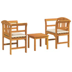 Gartenrosen-Lounge-Set mit Kissen 3 pcs Massivholz Akazie