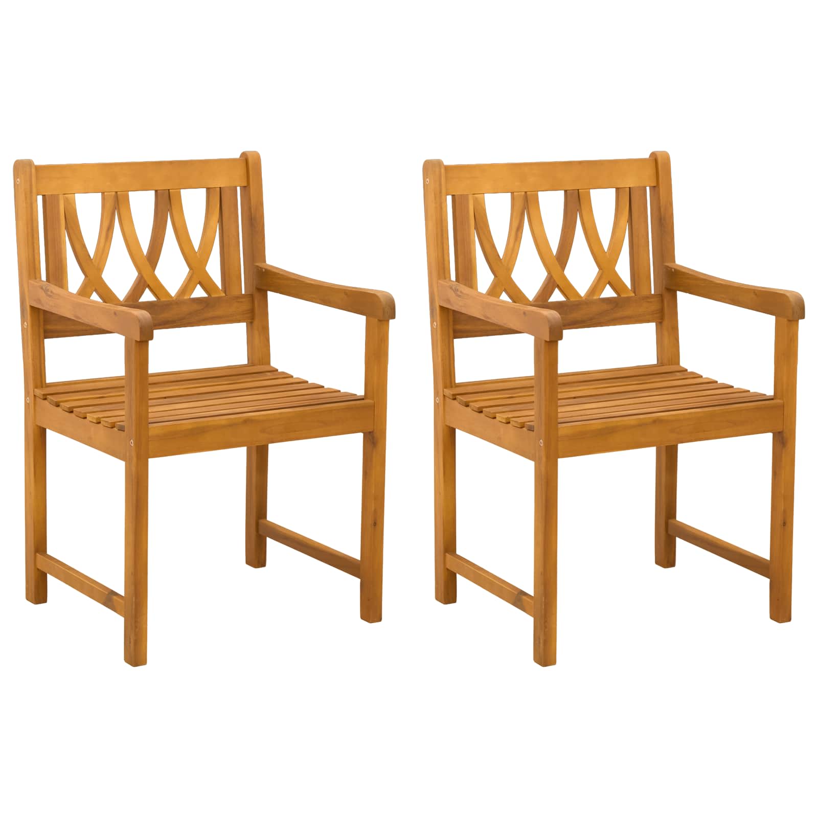 Bank Outdoor 2 pcs Natur 56 x 55,5 x 90 cm Massivholz Akazie