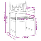 Bank Outdoor 2 pcs Natur 56 x 55,5 x 90 cm Massivholz Akazie