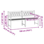 Bank Outdoor Natur 180 x 55,5 x 90 cm Massivholz Akazie